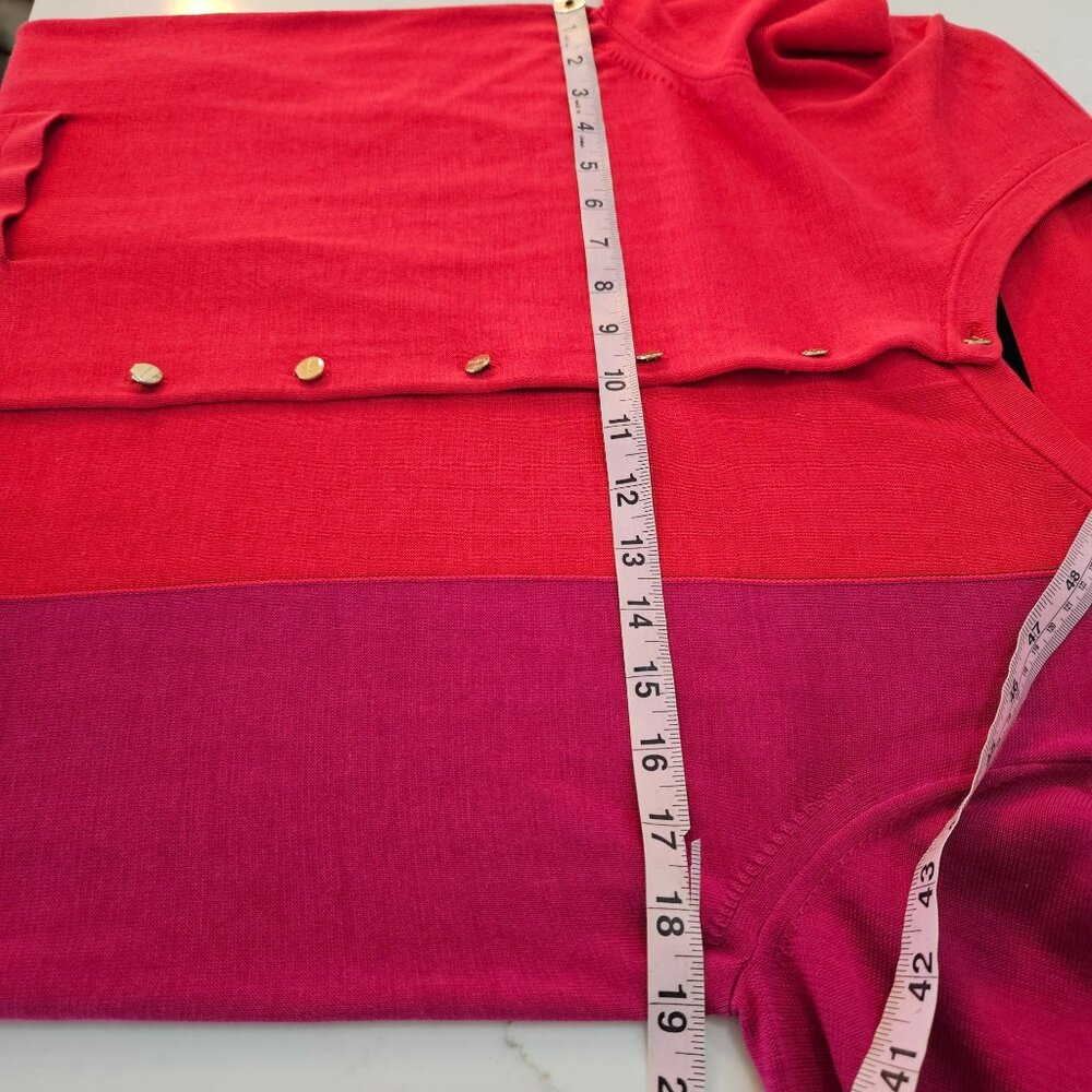 Paule Ka Cardigan Sweater Large Color Block Silk … - image 8